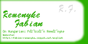 remenyke fabian business card